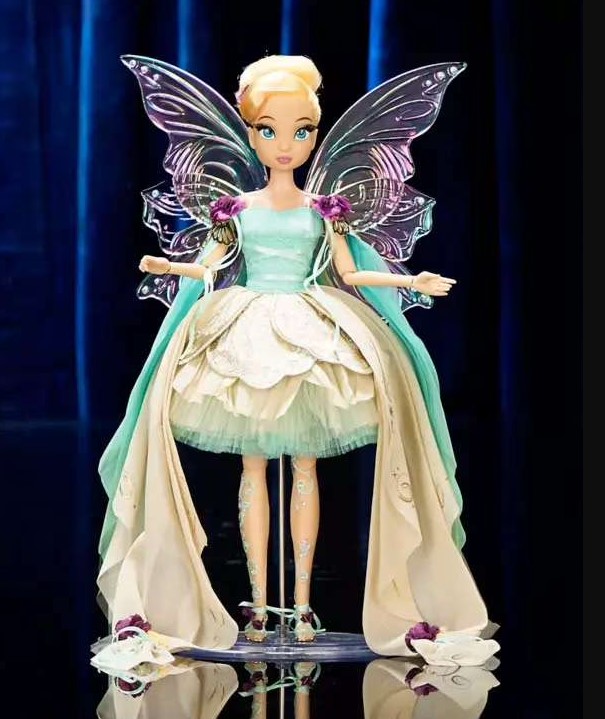 Tinker Bell collector doll with detailed fairy wings and layered gown